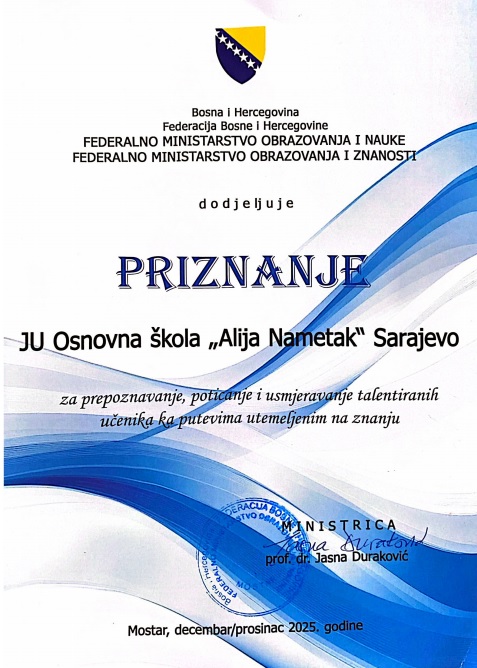 Priznanje Federalnog ministarstva obrazovanja i nauke