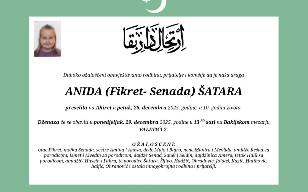 Posljednji oproštaj/pozdrav našoj dragoj učenici