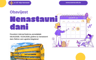 Obavijest o nenastavnim danima