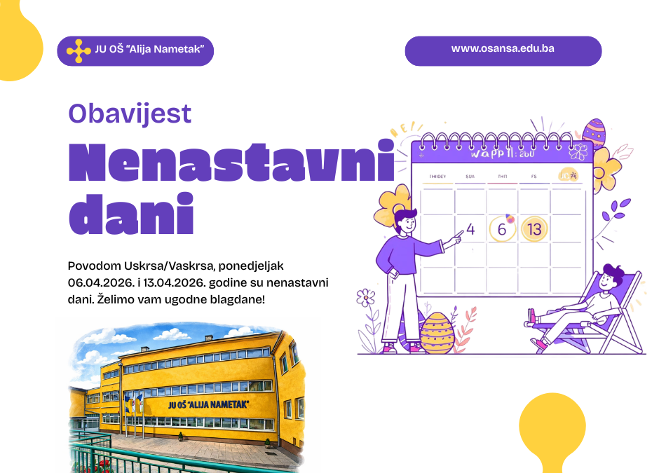 Obavijest o nenastavnim danima