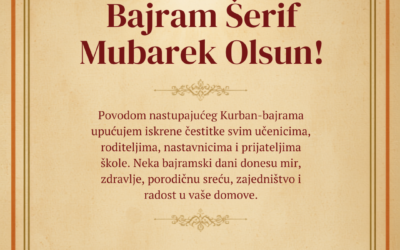 Kurban bajram – čestitka i obavijest za učenike i roditelje